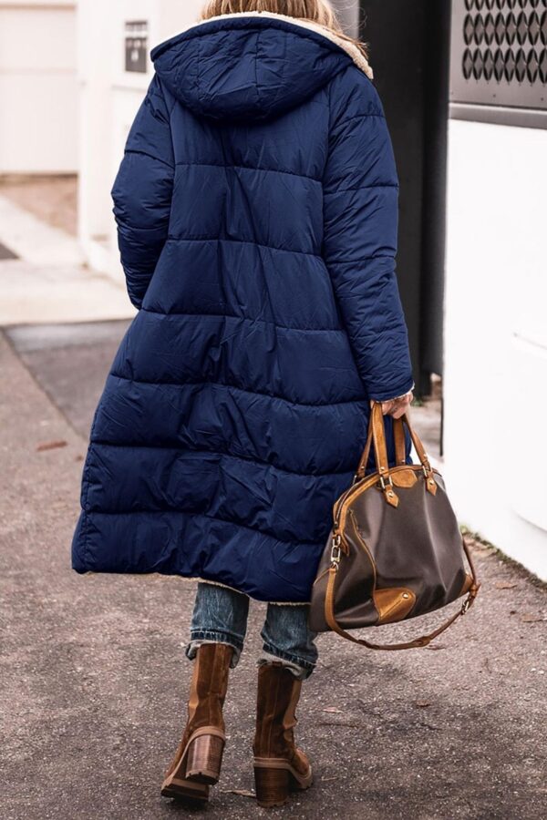 Solid color hooded cotton jacket, long sleeved, double-sided, slim fit, cardigan jacket, top - immagine 6