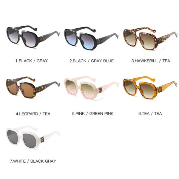 Fashion Luxury Brand Design Square Sunglasses Women Vintage Metal Flower Sequin Frame Gradient Sun Glasses For Female UV400 - immagine 6