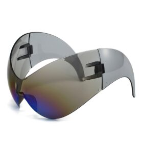 Large frame sports sunglasses, personalized and novel cat eye alien cycling glasses
