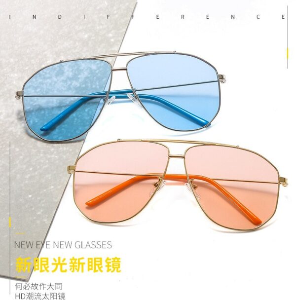 Unisex Pilot Sunglasses Women Men Luxury Double Beam Sun Glasses Men Vintage Driving Eyewear Ocean Lenses Shades zonnebril dame - immagine 2