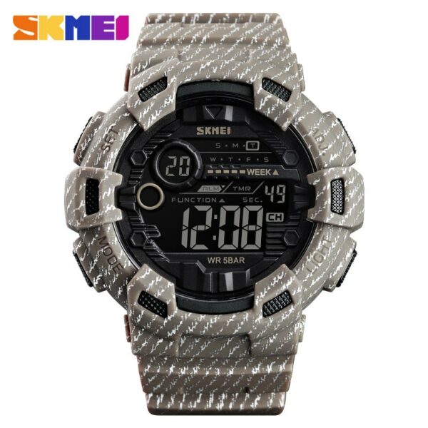 SKMEI 1472 Fashion Sport Watch Men Alarm Clock Cowboy Waterproof Week Display Men Watches Denim Digital Watch relogio masculino - immagine 9