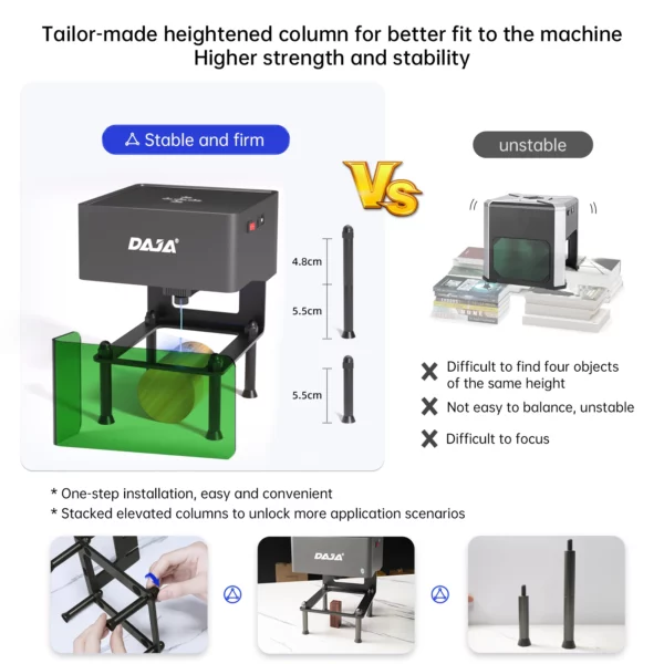 DAJA Mini Portable Laser Engraver Diy Bluetooth Machine Painted Dog Tag Paper Leather Wooden Plastic Logo CNC Machine - immagine 5
