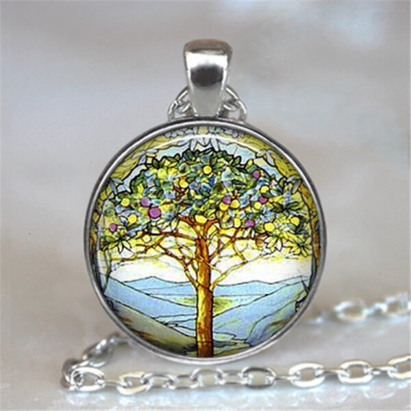Tree Of Life Glass Cabochon Statement Necklace - immagine 10