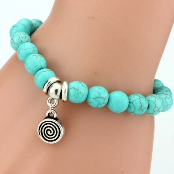 Vintage Boho Charm Bracelets Bangles Women Natural Stone Tree of Life Elephant Owl Pendant Bead Bracelet Men Jewelry - immagine 15