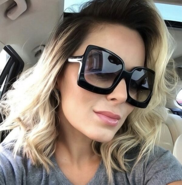 Square Sunglasses Women Vintage Brand Oversize Sun Glasses Black Gradient Female Glasses Men UV400 - immagine 2