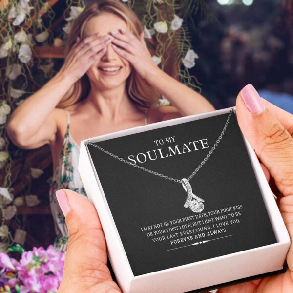 Soulmate Design Touching Herringbone Pendant Classic Versatile Mother's Day Gift Necklace - immagine 3