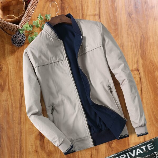 Double-sided Middle-aged Men's Jacket Thin Jacket Dad's Collar - immagine 5