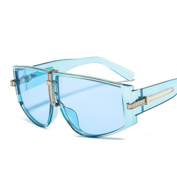 Vintage Punk Sunglasses Women Luxury Fashion Goggle Sun Glasses Men Personality One Piece Black Blue Glasses - immagine 9