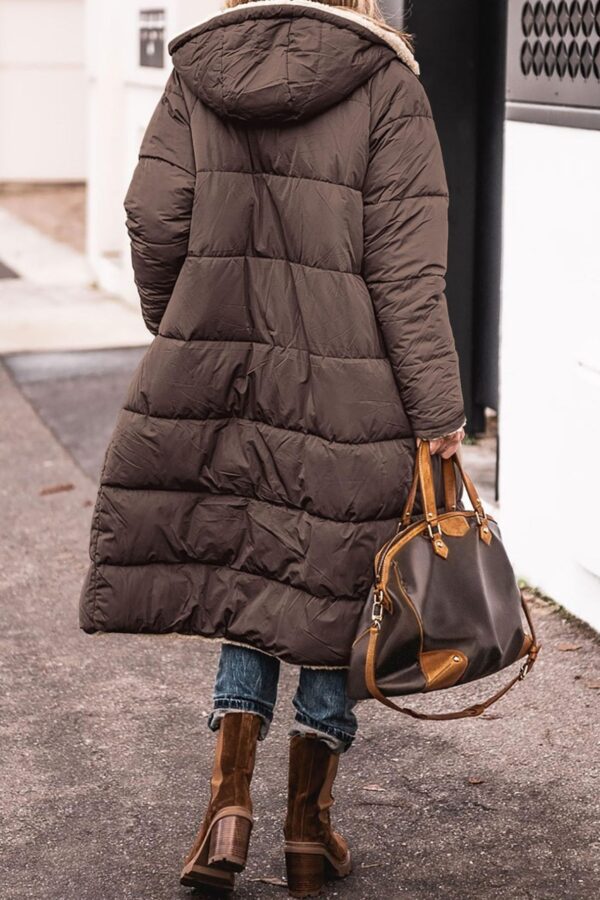 Solid color hooded cotton jacket, long sleeved, double-sided, slim fit, cardigan jacket, top - immagine 2