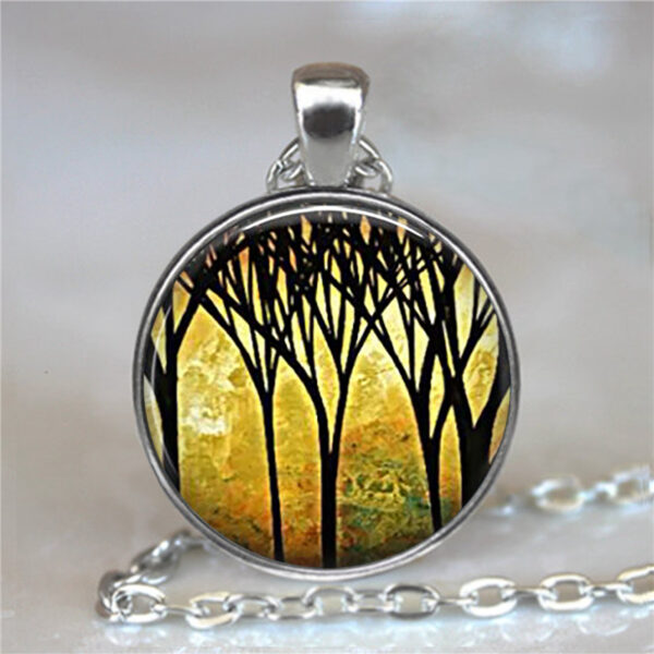Tree Of Life Glass Cabochon Statement Necklace - immagine 11