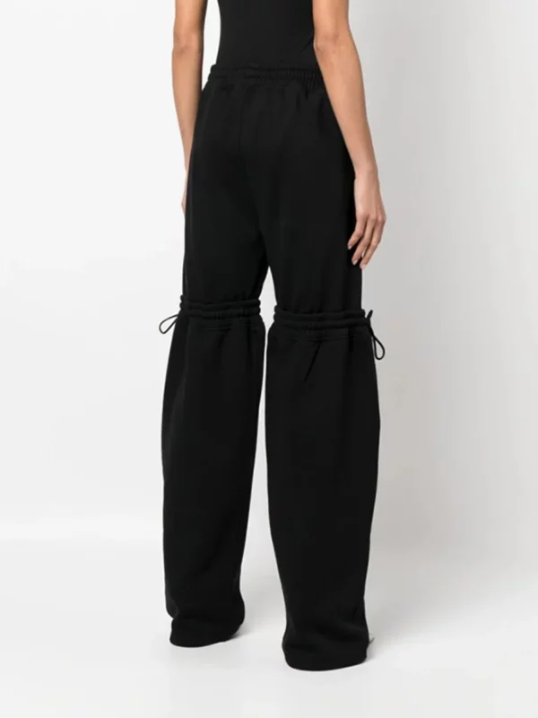 Women Pant Drawtherope Bandages Leisure Women Trousers White Black Autumn And Winter Wide Leg Pants Women - immagine 5