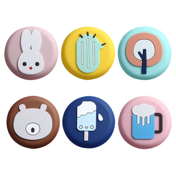 Door Back Door Handle Anti-Collision Pad Silicone Door Touch Door Suction Bump Stick Wall Protective Sleeve Cartoon Suction Cup - immagine 5