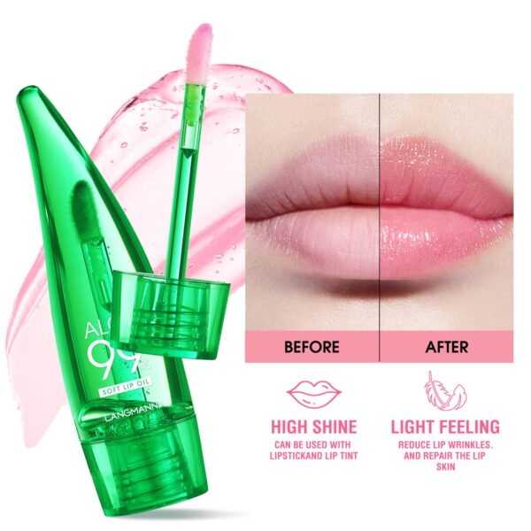 langmannni  Aloe vera lip gloss, temperature-sensitive color-changing lip glaze, moisturizing and protective lipstick, lip oil - immagine 4