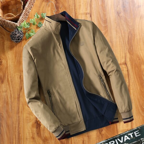 Double-sided Middle-aged Men's Jacket Thin Jacket Dad's Collar - immagine 2