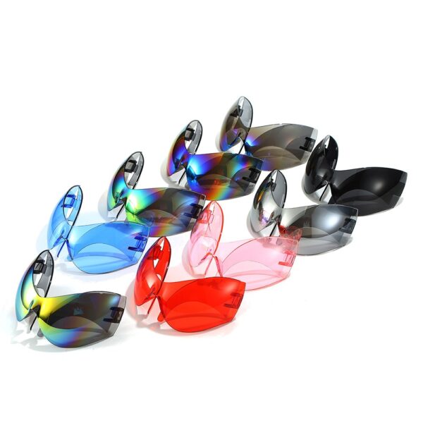Large frame sports sunglasses, personalized and novel cat eye alien cycling glasses - immagine 11