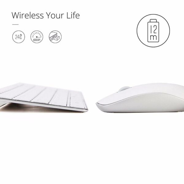 Rapoo 9300P Ultra Thin Metal Optical Wireless Keyboard and Mouse Combos for PC Laptop Gaming Home Keyboard - immagine 6