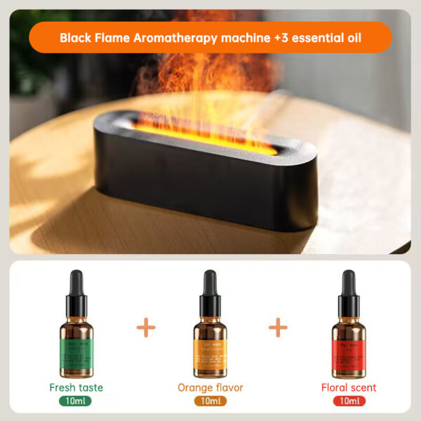 Flame Aroma Diffuser Air Humidifier Ultrasonic Cool Mist Maker Fogger Led Essential Oil Lamp Realistic Fire Difusor - immagine 24