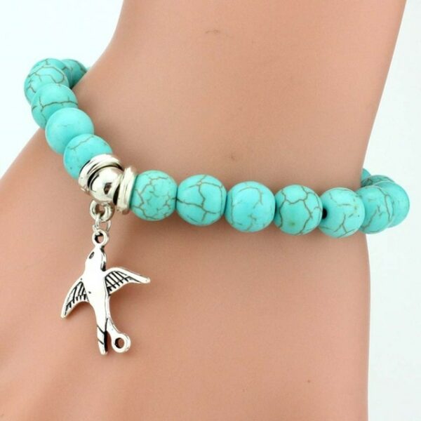 Vintage Boho Charm Bracelets Bangles Women Natural Stone Tree of Life Elephant Owl Pendant Bead Bracelet Men Jewelry - immagine 14