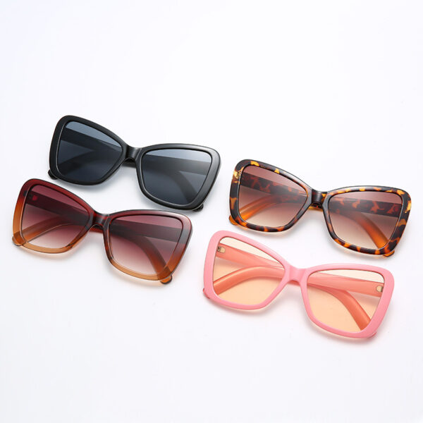 New Fashion Butterfly Large Frame Sunglasses Men And Women Trend Gradient Color Sunglasses Concave Shape Glasses - immagine 3