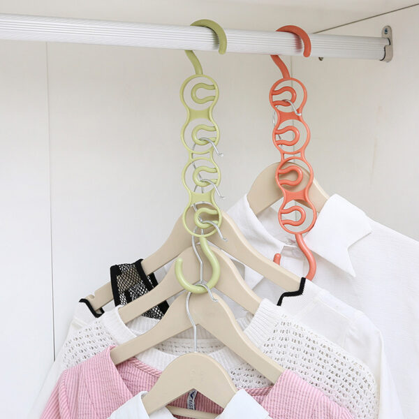 Home Multi Functional Multi Layer Wardrobe Space Saving Four Hole Hanger Storage Rack To Organize Upper And Lower Clothes Hanging - immagine 3