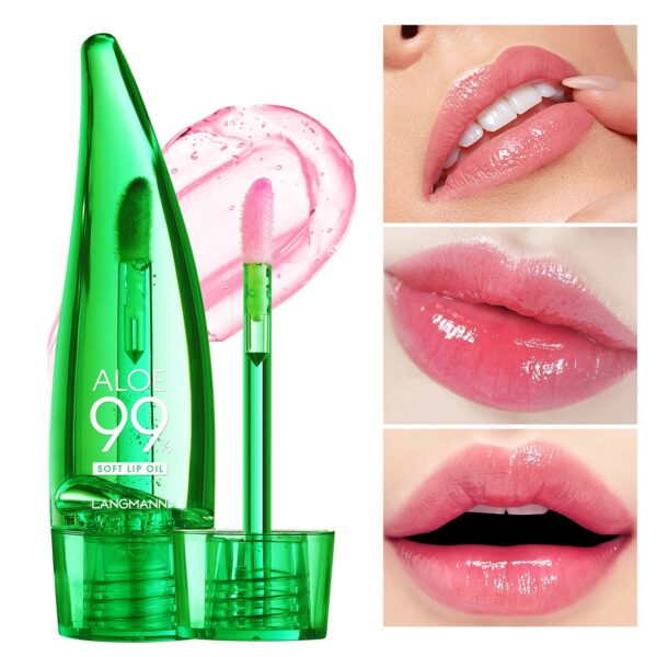 langmannni  Aloe vera lip gloss, temperature-sensitive color-changing lip glaze, moisturizing and protective lipstick, lip oil - immagine 2