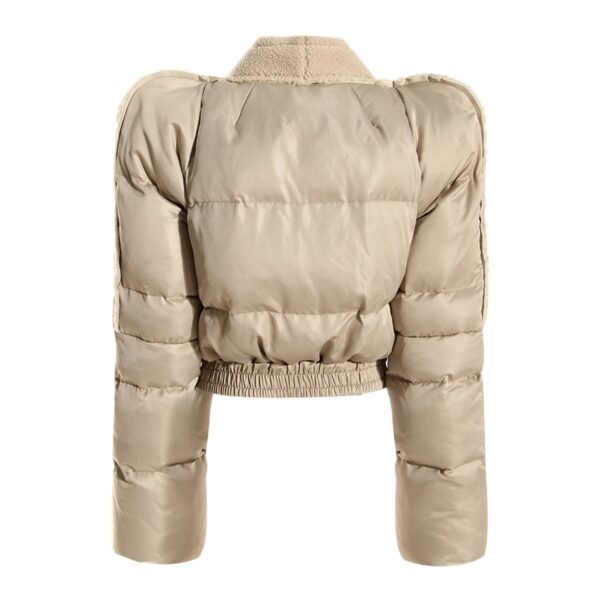 Cotton jacket with tower shoulder zipper plush splicing quilting exaggerated silhouette flying shoulder cotton jacket - immagine 5