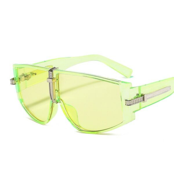 Vintage Punk Sunglasses Women Luxury Fashion Goggle Sun Glasses Men Personality One Piece Black Blue Glasses - immagine 6