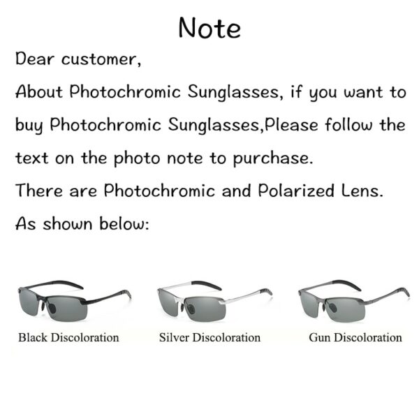 Photochromic Sunglasses Men Polarized Chameleon Discoloration Sunglasses For Men - immagine 2