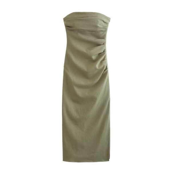Fashionable socialite style pleated decorative midi dress - immagine 2