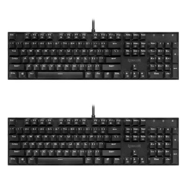 Redragon USB mechanical gaming keyboard ergonomic Key backlit Single breathing light Full key anti-ghosting 104 keys PC gamer - immagine 6