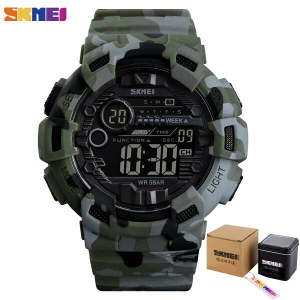 SKMEI 1472 Fashion Sport Watch Men Alarm Clock Cowboy Waterproof Week Display Men Watches Denim Digital Watch relogio masculino - immagine 15