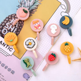 Ins Cute Cartoon Viscose Hook Kitchen Wall Hanging Bathroom Nail-Free Door Rear Coat Hook Seamless Adhesive Hook