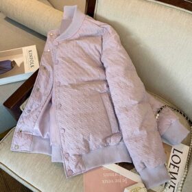 Purple Thickened Baseball Jacket Cotton Jacket For Women In Winter New Winter Small Short Ins Port Style Jacket
