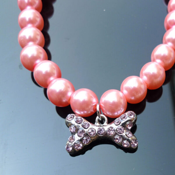 Dog Collar Rhinestone Pearl Necklace Diamond Pet Collars Mascotas Dog Accessories Leashes For Little Dogs Pet Supplies Cachorro - immagine 2