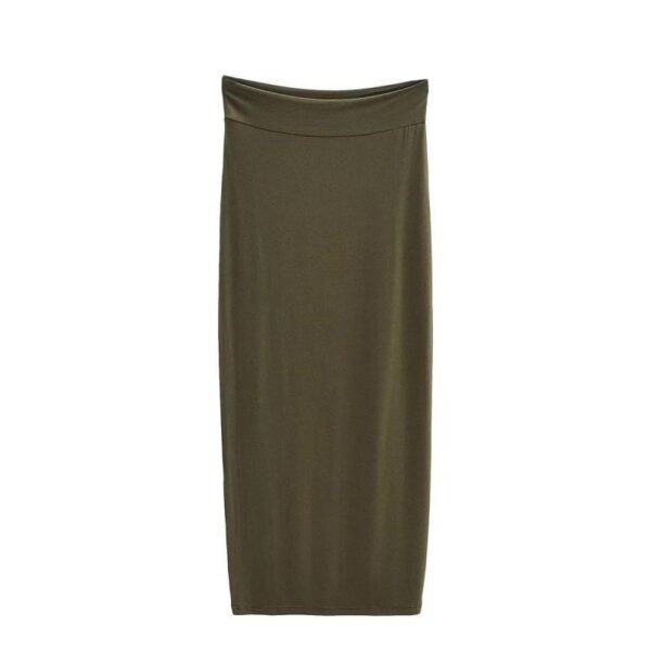 Gonna a tubino dritta, comoda, elastica slim fit che stringe i fianchi, gonna di media lunghezza - immagine 4