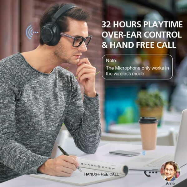 Bluedio T6S Bluetooth Headphones Active Noise Cancelling Wireless Headset For Phones And Music With Voice Control - immagine 4
