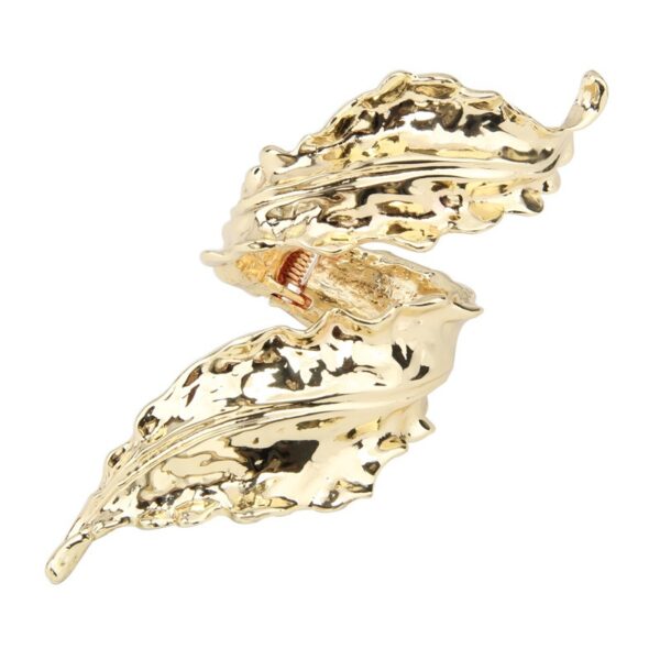Retro gold leaf spiral wound open bracelet for women delicate metal leaf bracelet - immagine 4