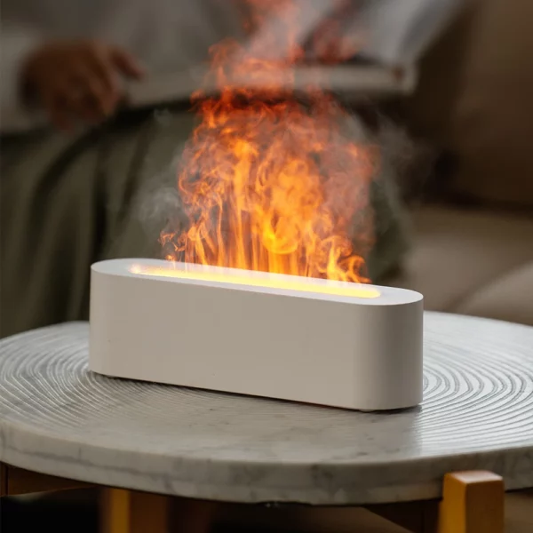Flame Aroma Diffuser Air Humidifier Ultrasonic Cool Mist Maker Fogger Led Essential Oil Lamp Realistic Fire Difusor - immagine 2