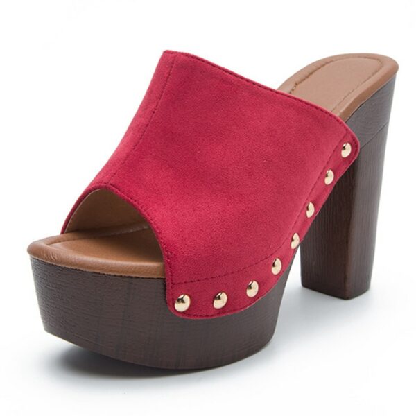 Brand Summer Slippers Women High Heels Shoes Female Fashion Platform Shoes Outside Women Slippers Pumps Rivet Mules Shoes - immagine 11