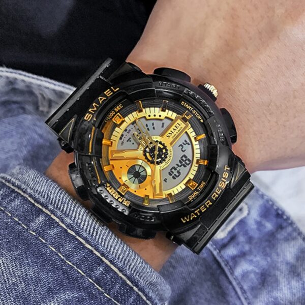 SMAEL 8026 Top Brand Men's Watches Luxury LED Sport Waterproof Military Watch Men Casual Digital Chronograph Clock Relogios Masculino - immagine 6