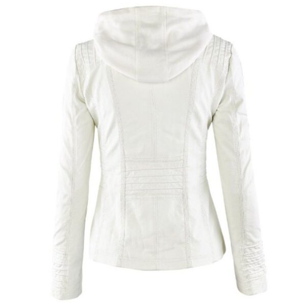 Long sleeved women's leather jacket PU leather jacket women's short leather jacket women's jacket motorcycle suit