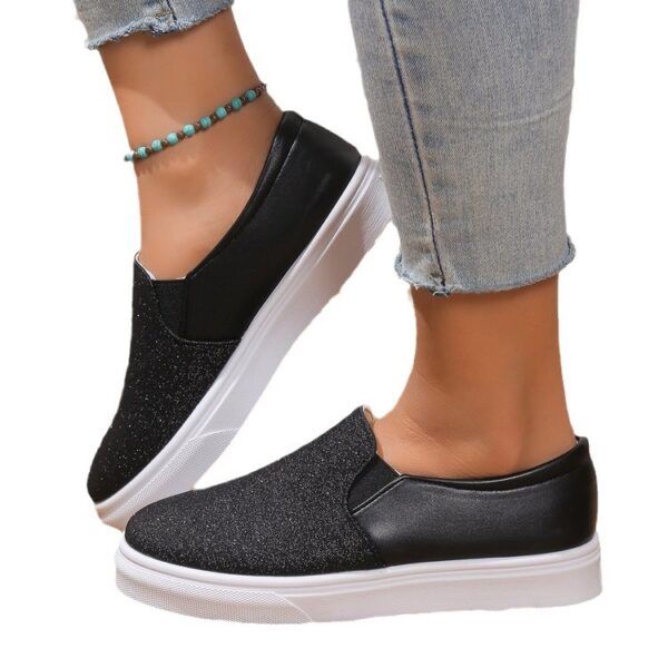 Round Toe Flat Shoes With Sequined Loafers Walking Shoes Women - immagine 6