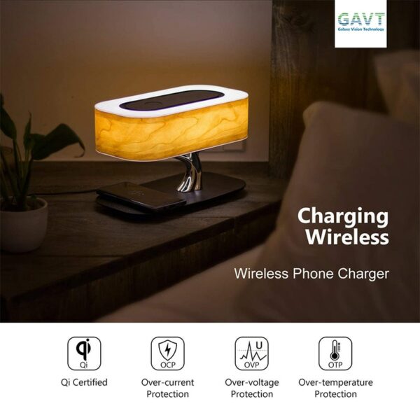 Modern led table lamp for bedroom dimmable bluetooth Speaker phone Charger wireless desk lamp bedside lamp table light tree lamp - immagine 3