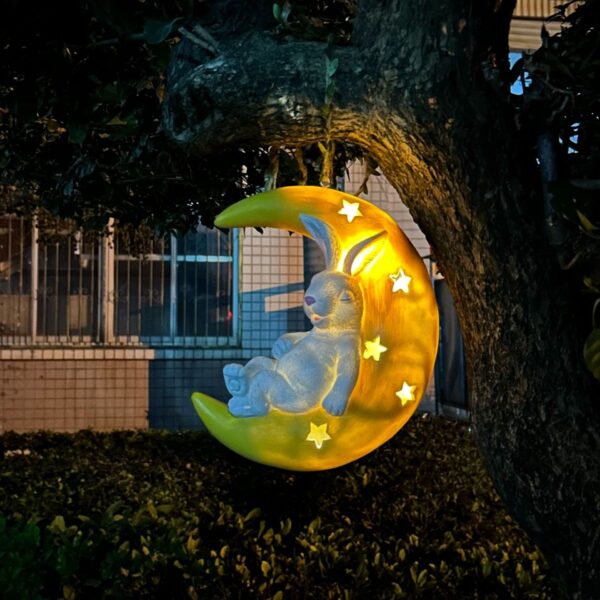 Rabbit swing solar lamp resin pendant - immagine 7
