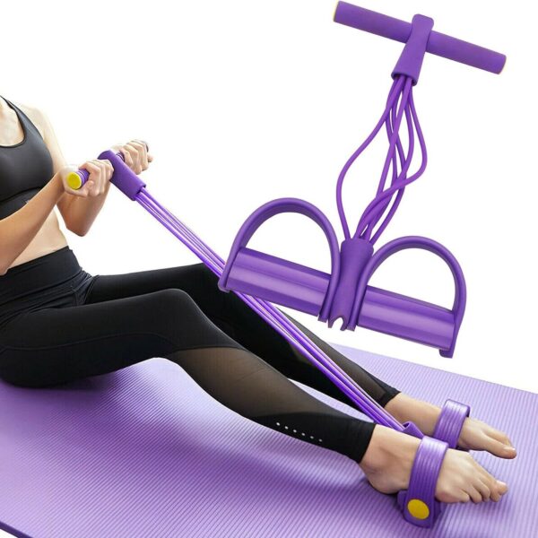 Six tube upgraded sit ups abdominal exercises yoga fitness tension rope multifunctional foot pedal stretcher - immagine 4