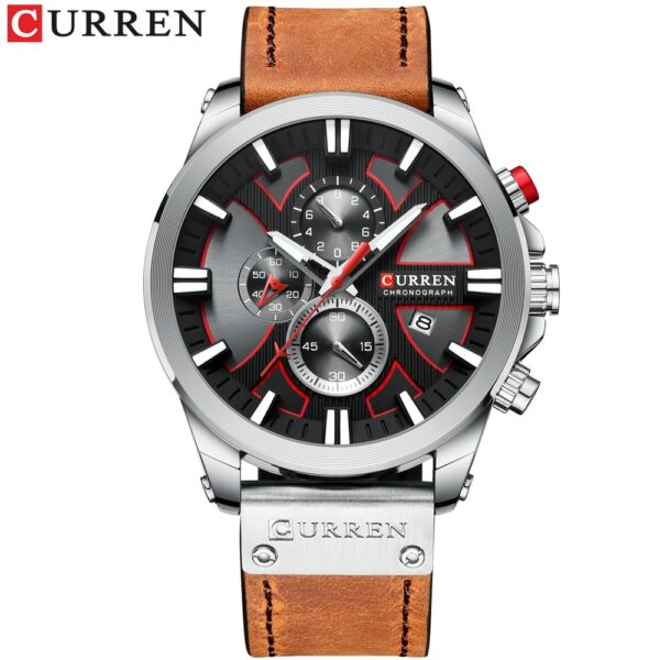 CURREN Watch Chronograph Sport Mens Watches Quartz Clock Leather Male Wristwatch Relogio Masculino Fashion Gift for Men - immagine 11