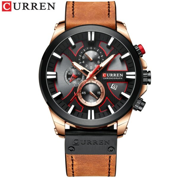 CURREN Watch Chronograph Sport Mens Watches Quartz Clock Leather Male Wristwatch Relogio Masculino Fashion Gift for Men - immagine 10