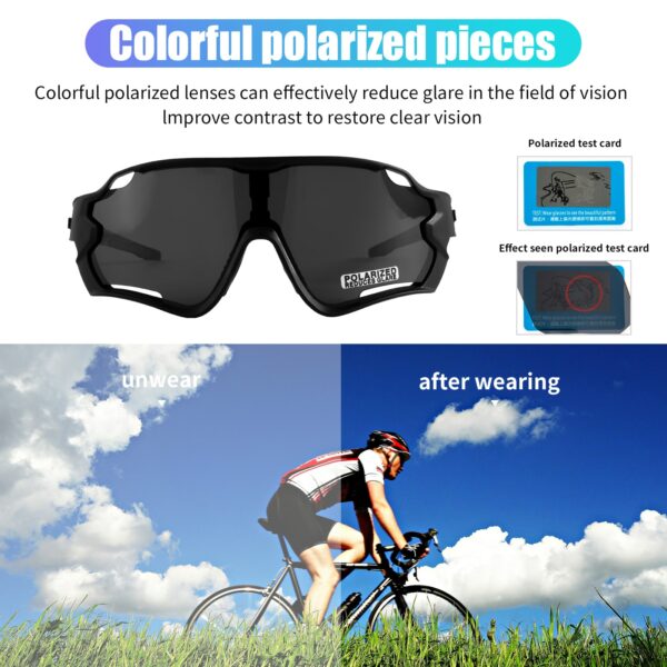 Outdoor Sports Polarized Cycling Glasses Road Bike Glasses Mountain Bicycle Sunglasses Men Women Cycling Goggles Eyewear - immagine 4