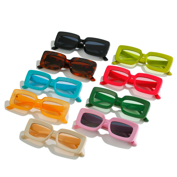 New Square Sunglasses Beach Small Frame Glasses Fashion Beach Jelly-Colored Sunglasses Women - immagine 5