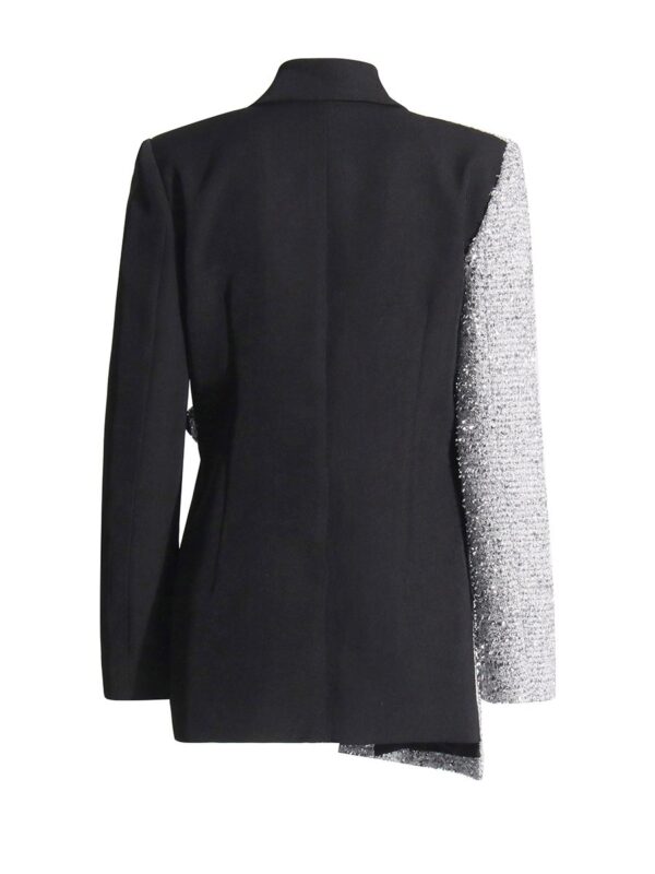 Fashionable contrasting color patchwork jacket with long sleeved design lapel collar suit jacket for women - immagine 2